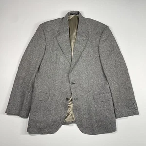 Croft & Barrow Sport Coat Men’s 44L Gray 100% Silk 2 Button Jacket Blazer - Picture 1 of 15