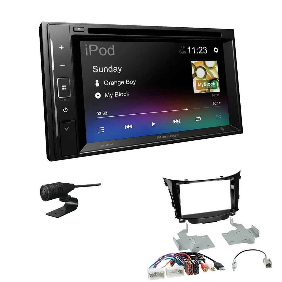 Pioneer 2-DIN Autoradio Bluetooth CD/DVD USB für Hyundai i30 ohne OEM Navi