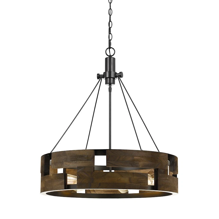 Lámpara de araña Cal Lighting Bradford Wood 6-LT, ahumada, 30" - FX-3670-6 Foto 1 de 1