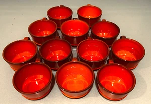 Vintage Set of 12 Metlox Poppytrail Red Coffee Cups - Picture 1 of 4