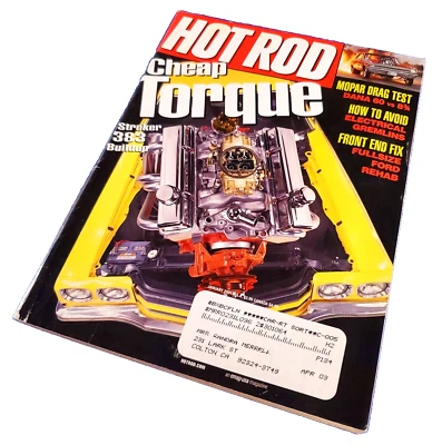 HOT ROD: CHEAP TORQUE STROKER 383 BUILDUP JANUARY 2001 MAGAZINE FREE SHIPPING - Image 1 of 4