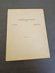 ACCORDIONS ON PARADE MARCH BY FRANK PURNELL PIANO MUSIC SHEET ORIGINAL 1953 - Picture 1 of 8