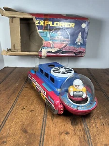 Vintage 60s Moon Explorer Gakken Toy Japan Space Tin Litho With Box Astronaut - Picture 1 of 20