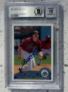 NOLAN ARENADO 2013 Topps Pro Debut signed auto autograph RC Beckett BAS 10 - Picture 1 of 2