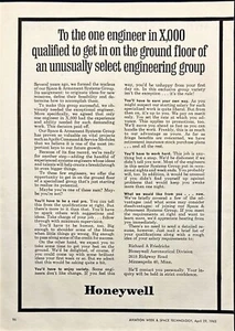 Honeywell Space & Armament Systems Group Vintage Print Ad 1963 - Picture 1 of 6
