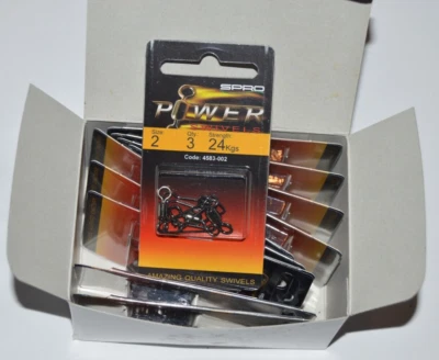 10 packs spro power swivel stainless steel hooked snap #2 24kgs (52lb) 4583-002 - Image 1 of 4