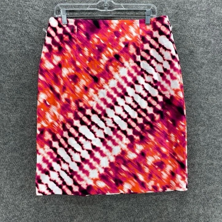 Falda Worthington Mujer 14 Roja Geométrica Línea A Midi Cremallera tiro medio Algodón Foto 1 de 4