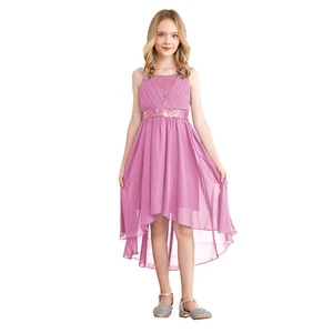 Kids Girls Dress Occasion Princess Graduation Gown Chiffon Evening Dance Prom - Picture 1 of 79