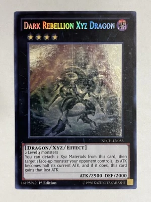 Dark Rebellion Xyz Dragon NECH-EN053 Ghost Rare 1st Edition English Light Play - Image 1 of 3
