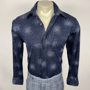 Vintage 60s 70s Disco Shirt Saturday Night Fever Nik MCM Mod Hippy Mens Large - Picture 1 of 14