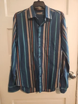 Camisa Pierre Cardin Para Hombre con Botones a Rayas Grande Mezcla de Algodón Foto 1 de 4