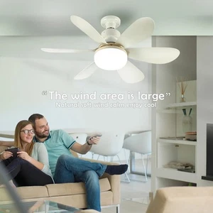 Ventilatore da soffitto LED moderno 40W con luce dimmerabile camera da letto soggiorno ventilatore lampada E27 - Foto 1 di 19