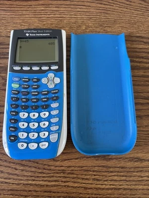 Texas Instruments TI-84 Plus C Silver Edition Graphing Calculator Blue W/Cover - Image 1 of 4