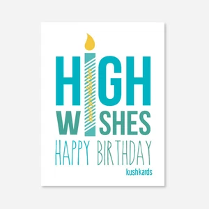 High Wishes Birthday Card "High Wishes Happy Birthday" by KushKards - Picture 1 of 2