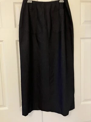 Jones & Co Maxi Skirt Dark Denim Front Slit Sz 8 - Image 1 of 4