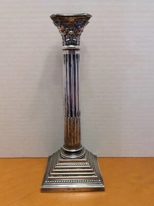 Israel Freeman Candlestick Silver Plated 10 1/8" Vintage Goth Column Shape - Picture 1 of 5