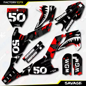 Kit de gráficos de carreras Savage Camo negro y rojo para Husqvarna TC50 TC 50 17-24 - Imagen 1 de 5