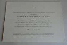 Einladung zum Empfang 100 jähriges Bestehen Norddeutscher Lloyd (73881)