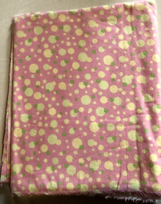 Joann Fabrics Flannel Material Pink Yellow Green Fabric - Image 1 of 4