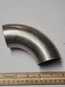 Stainless Exhaust Weld Elbow 2" 90° 304, Tubing, Fitting, Polished 1 qty - Picture 1 of 6