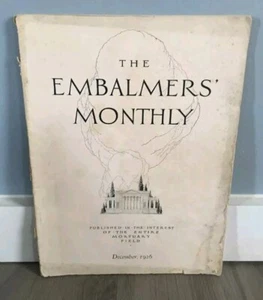 Rare Dec 1926 The Embalmers Monthly Magazine Funeral Mortuary Casket Paperback - Picture 1 of 9