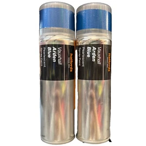 VAUXHALL ARDEN BLUE PEARLESCENT SPRAY PAINT 300ML CANS HALFORDS x2 - Picture 1 of 3