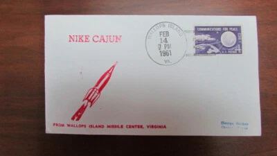 UNITED STATES ROCKET FIRED WALLOPS ISLAND NIKE CAJUN 2-1961 ADDRESSED COVER - Image 1 of 2