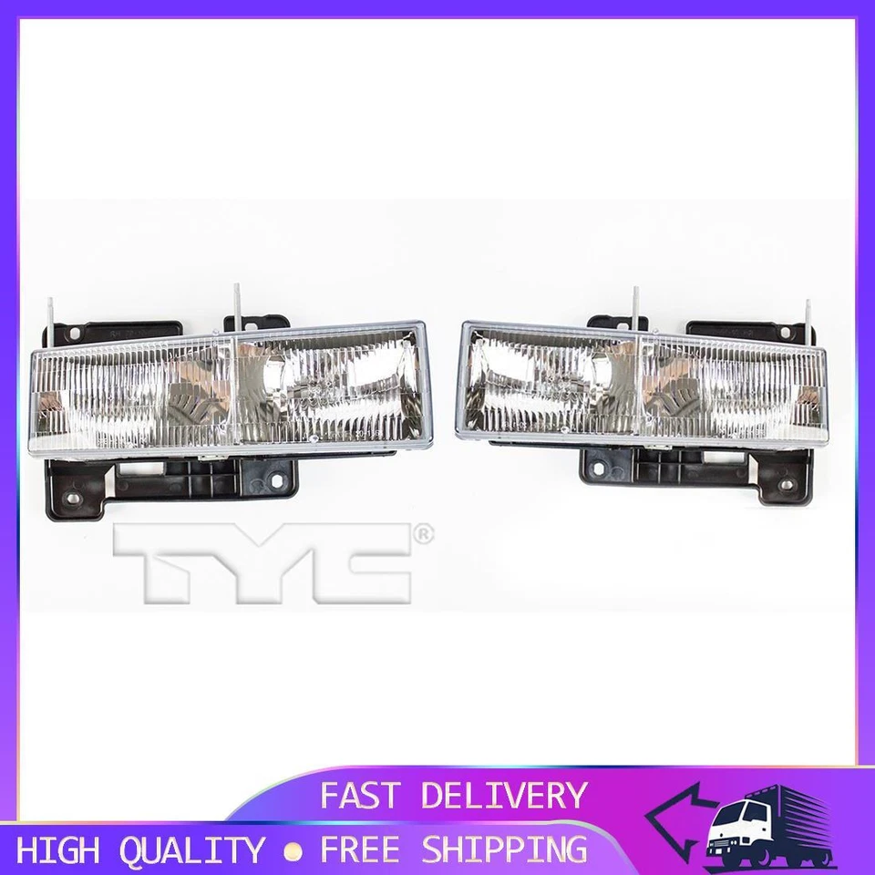 Conjunto de faros izquierda derecha 2x para Chevrolet K2500 1990-2000 PA Foto 1 de 4