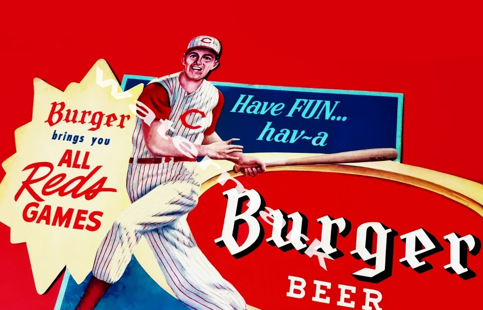 CINCINNATI REDS - Burger Beer 1960's Wall Art Poster, 8x10 Color Photo - Image 1 of 1
