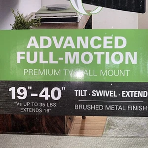 SANUS MODEL BSF316-B1 ADVANCED FULL MOTION PREMIUM WALL MOUNT 19”- 40” - Picture 1 of 8