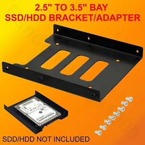2,5" auf 3,5" Bay SSD HDD Metall Festplatten Halterung Adapter Tray schwarz - Bild 1 von 12