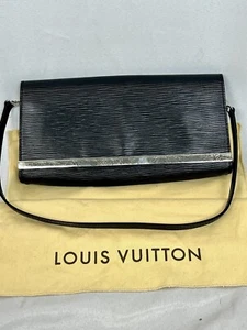 LOUIS VUITTON LV Black epi leather Sevigne clutch purse - Picture 1 of 12