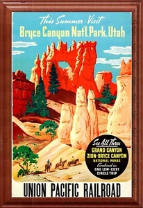 Bryce Canyon Utah Prayer Travel Poster, Canvas Wrap Framed, Metal Tin Sign - Picture 1 of 8