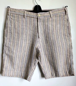 Loro Piana Mens Striped Lino Flex Chino Shorts Size UK 34W (Euro 50) *Worn Once* - Picture 1 of 15