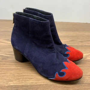 Free People Adelle Ankle Boot Blue And Red Flame Size 37 / 7 MSRP: $195 - Picture 1 of 11