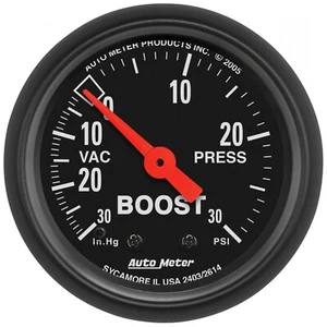 Auto Meter 2-1/16" Boost Vacuum 30 IN HG/30 PSI Mechanical Gauges Z-Series 2614 - Picture 1 of 1