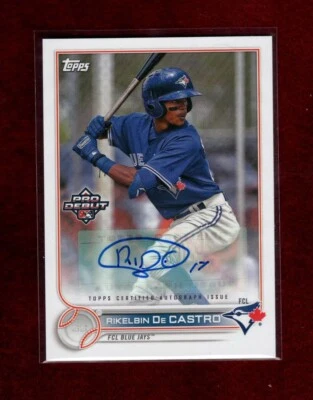 RIBELBIN DeCASTRO 2022 TOPPS PRO DEBUT AUTOGRAPHED CARD FCL BLUE JAYS - Image 1 of 2