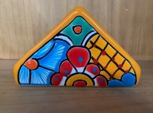 Authentic Hand-Painted Talavera Napkin Holder – Yellow - Picture 1 of 3
