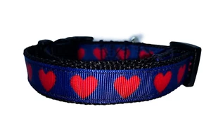 Rotes Herz Halsband 3/4 Zoll breit Valentinstag Halsband für kleine Hunde - Bild 1 von 5