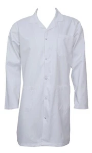 Unisex White Lab Coat Laboratory Coat Warehouse Coat Doctor's Coat Food Coat - Picture 1 of 4