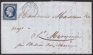 Antigua cubierta clásica, OFCV0229 Francia Sc15a Napoleón, 12 de febrero. 1856. - Imagen 1 de 2