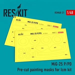 MiG-25 (P,PD) Pre-cut painting masks for ICM kit ResKit RSM48-0021 Scale 1:48 - Picture 1 of 12