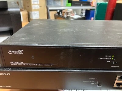 TRANSITION NETWORKS SM24TAT2SA-VT 24 PORT POE MANAGED SWITCH - Image 1 of 2