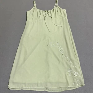 Vintage Damen Babydoll Kleid Gr. 7 hellgrün bestickt halbtransparent Y2K 90er Fee - Bild 1 von 22