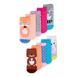 Wonder Nation (Small 6-10.5) Fox Critter Girls No Show Socks 10 Packs - Picture 1 of 4