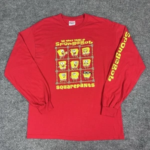 VTG SpongeBob SquarePants Shirt Mens L Long Sleeve Y2K Nickelodeon Early 2000s - Picture 1 of 13