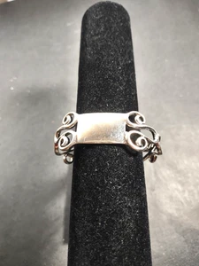 STERLINGSILBER VERZIERT OFFENE SCHNÖRKELARBEIT MANSCHETTE ARMREIF ARMBAND - Bild 1 von 6