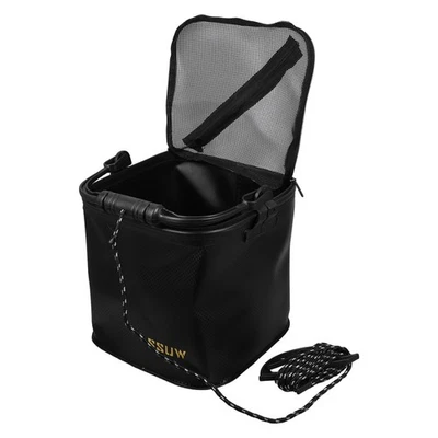  Zusammenklappbarer Eimer, Ködereimer mit Seil, faltbar, tragbar, kleiner - Bild 1 von 4