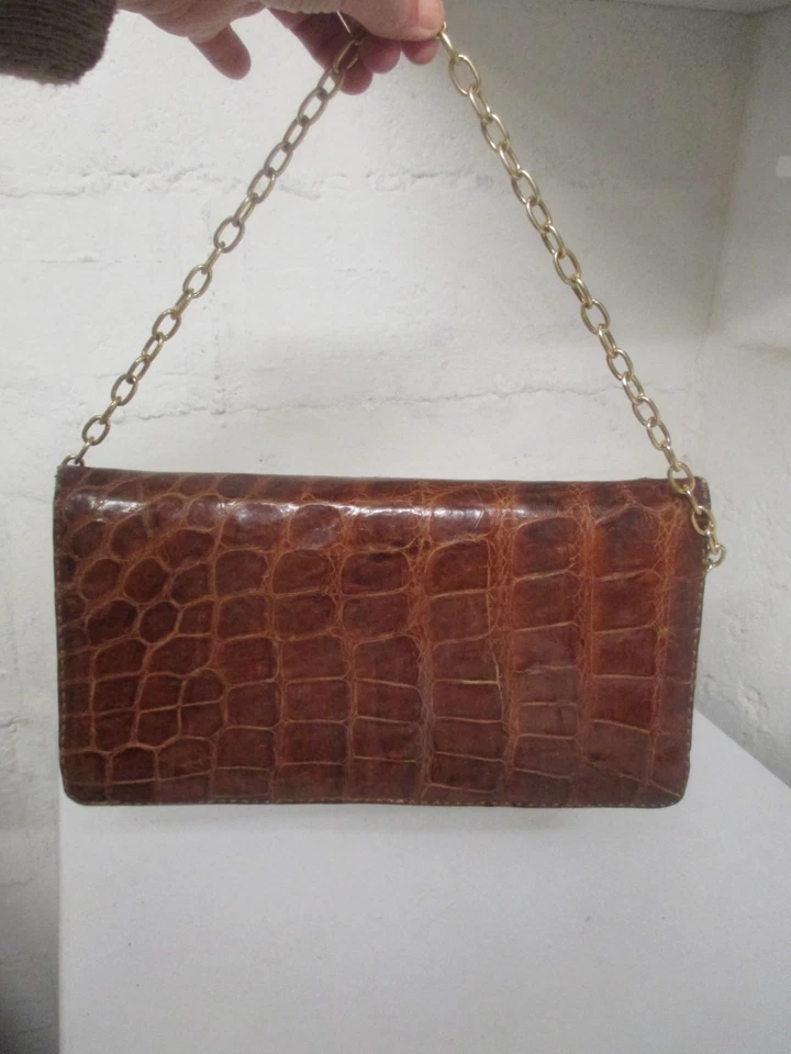 Sac à main ancien en Croco - Photo 1/4