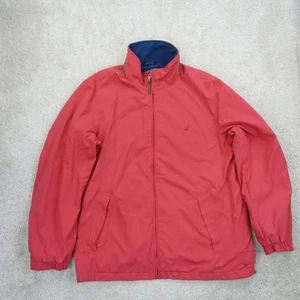Nautica Segeljacke Herren Large Baumwolle Fleece gefüttert Retro 90s Preppy Reißverschluss - Bild 1 von 15